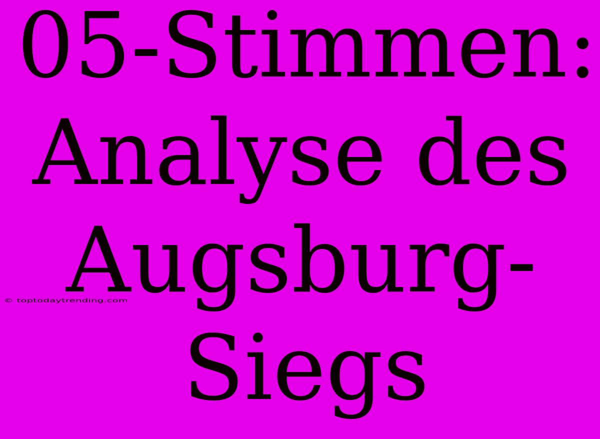 05-Stimmen: Analyse Des Augsburg-Siegs