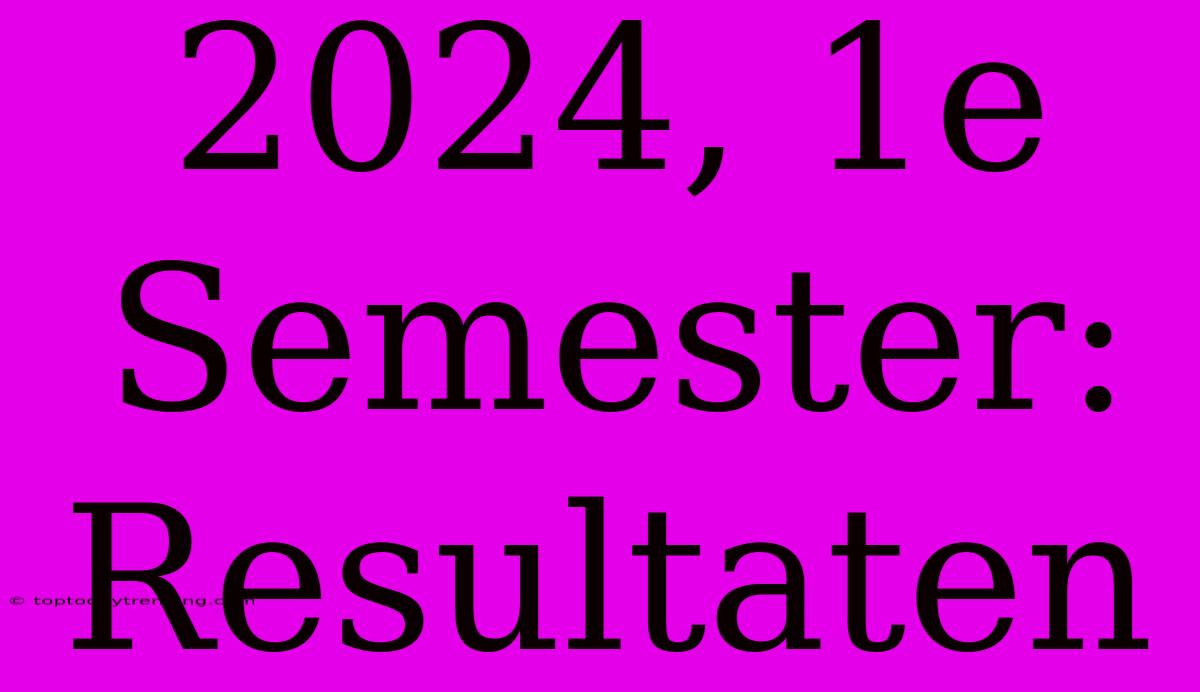 2024, 1e Semester: Resultaten