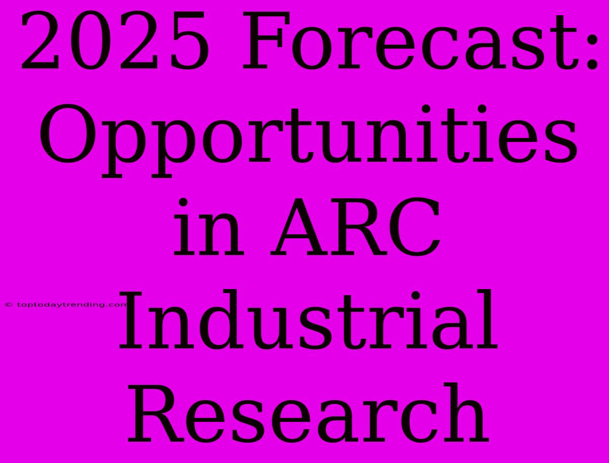 2025 Forecast: Opportunities In ARC Industrial Research