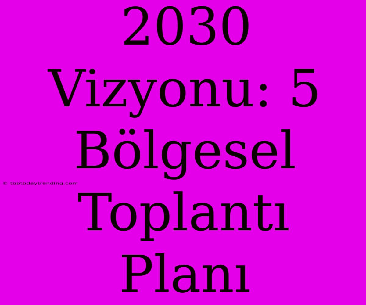 2030 Vizyonu: 5 Bölgesel Toplantı Planı