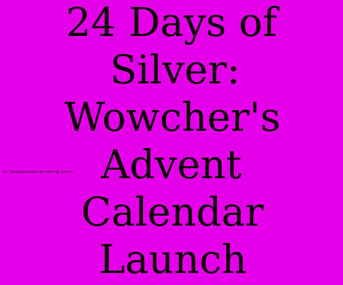 24 Days Of Silver: Wowcher's Advent Calendar Launch