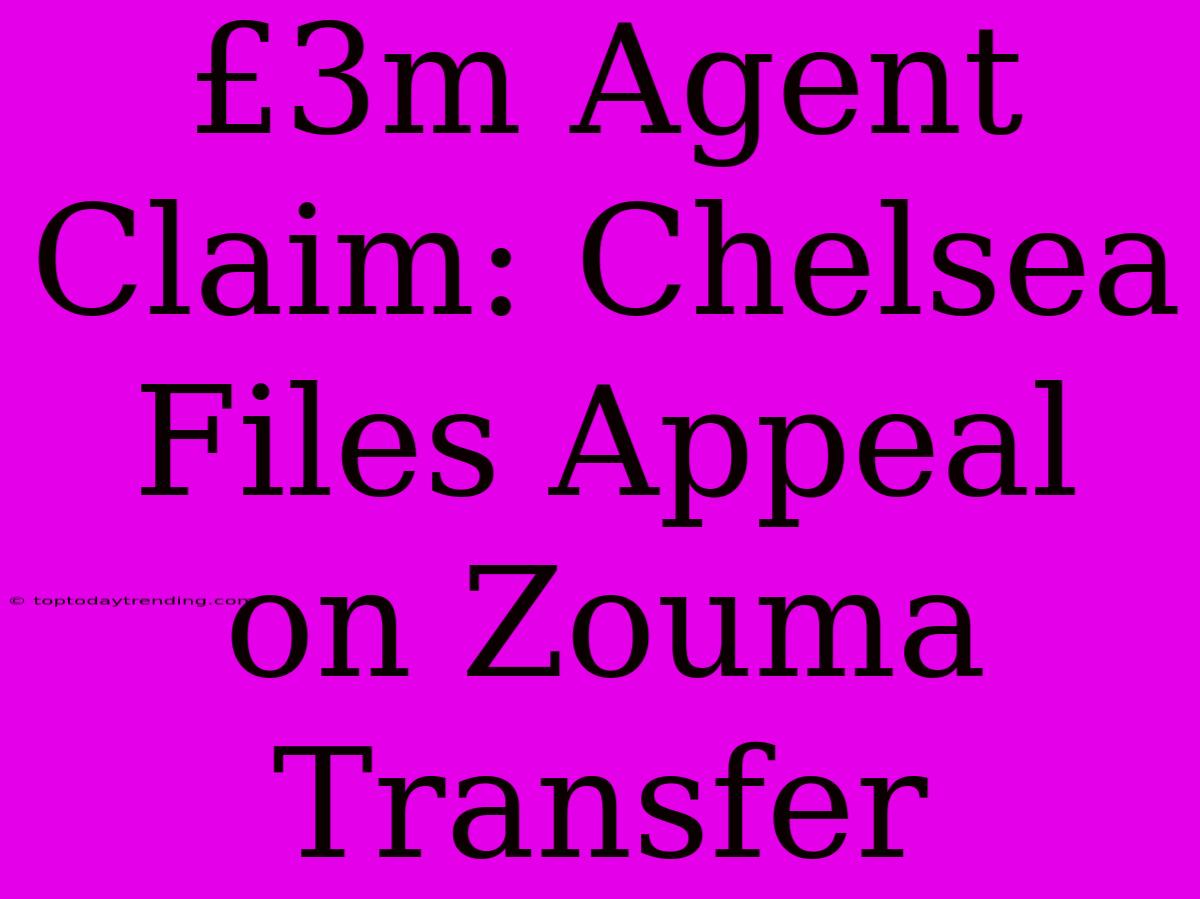 £3m Agent Claim: Chelsea Files Appeal On Zouma Transfer