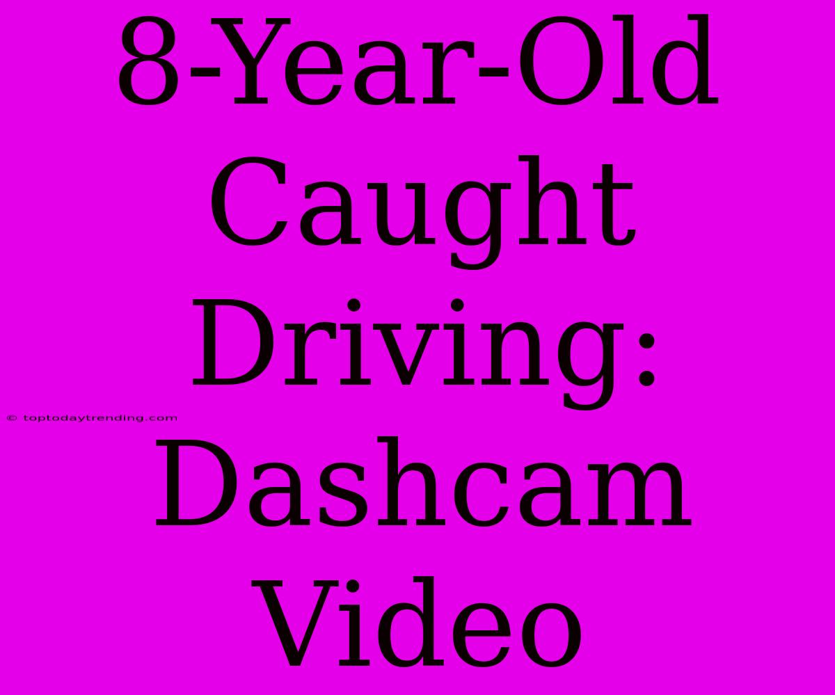 8-Year-Old Caught Driving: Dashcam Video