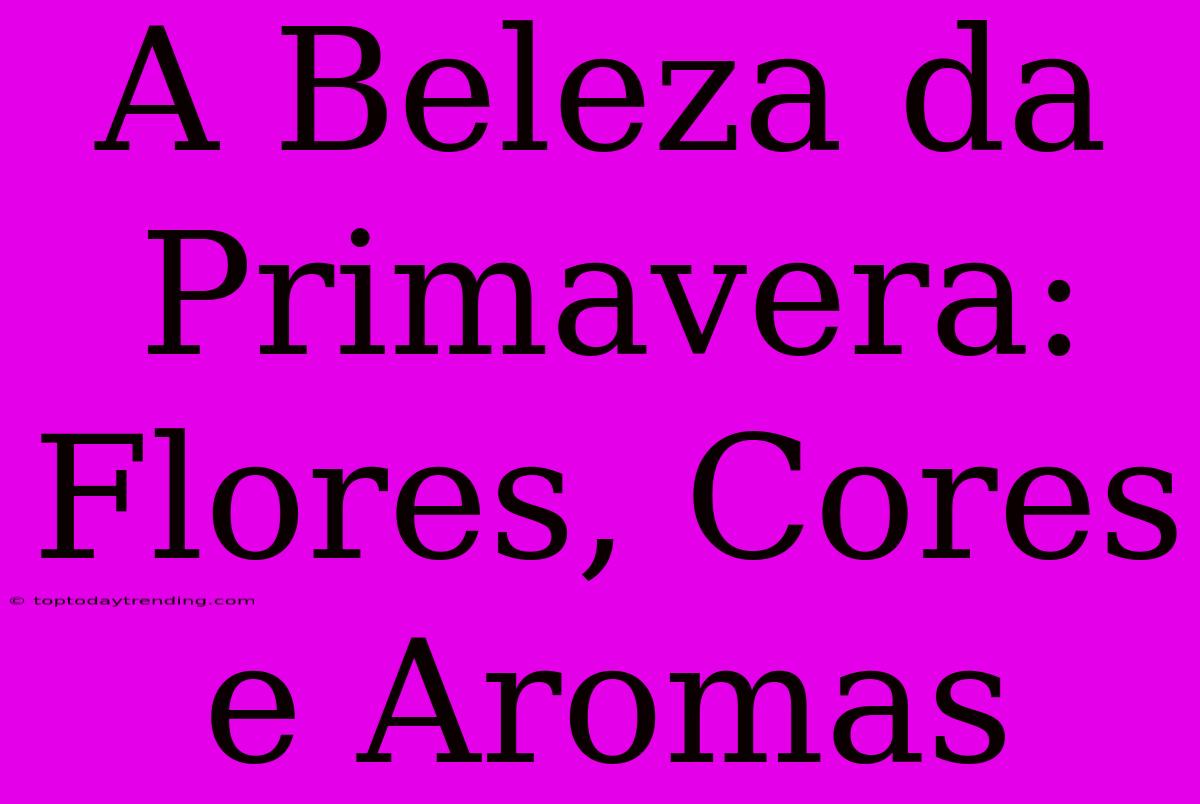 A Beleza Da Primavera: Flores, Cores E Aromas