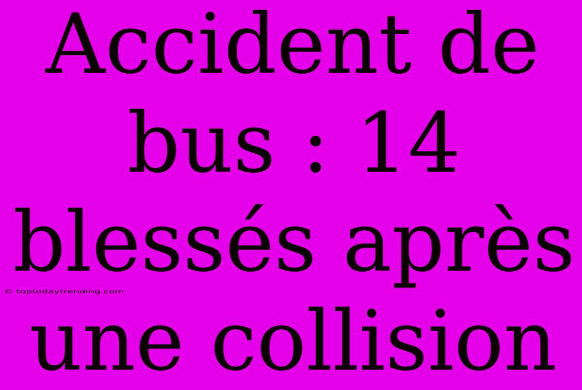 Accident De Bus : 14 Blessés Après Une Collision