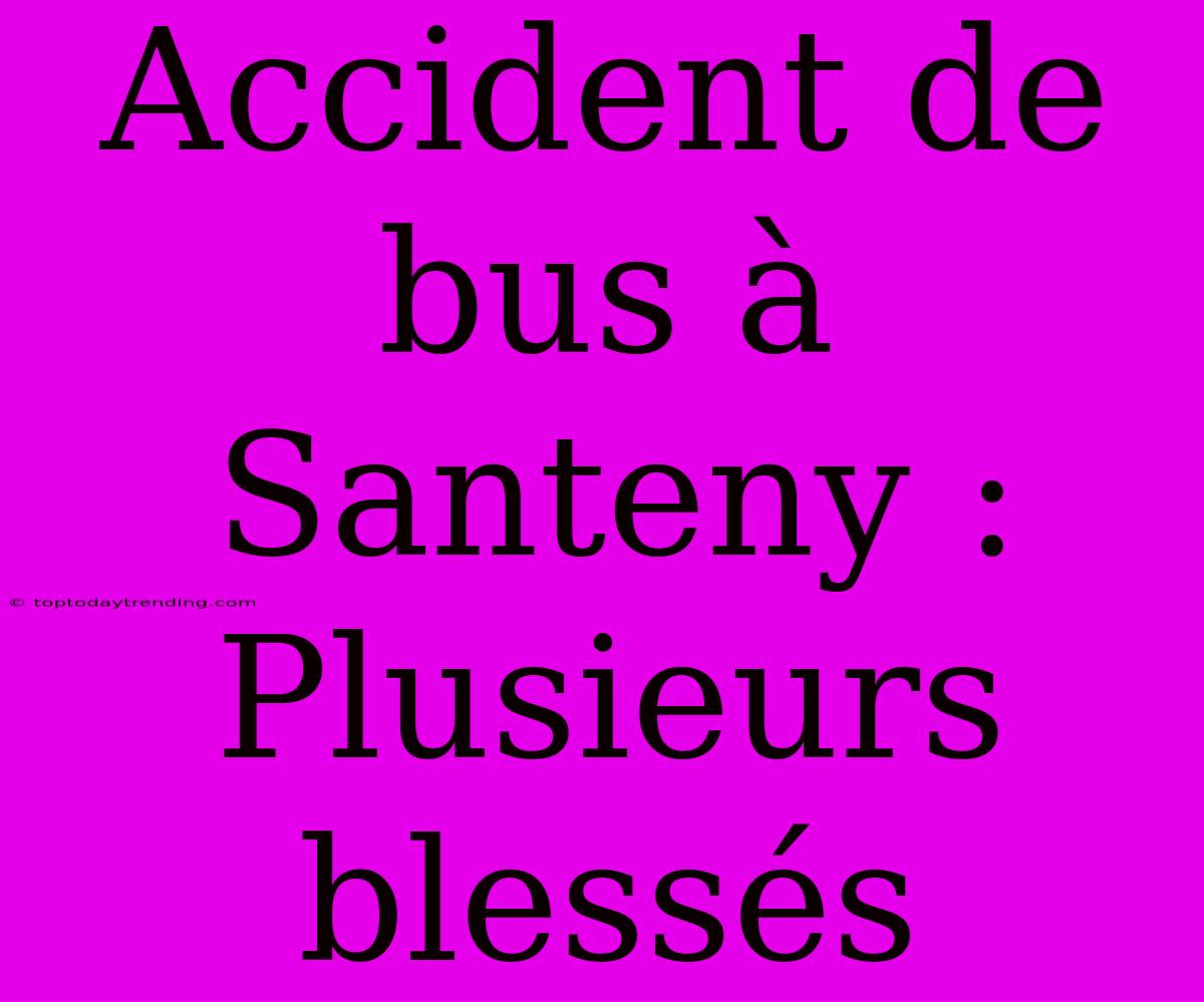 Accident De Bus À Santeny : Plusieurs Blessés