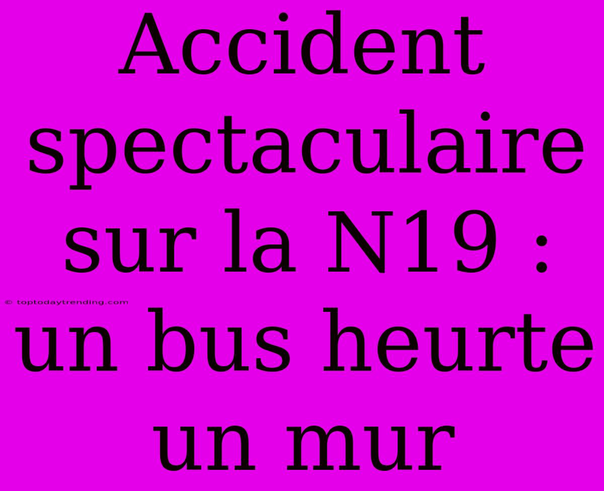 Accident Spectaculaire Sur La N19 : Un Bus Heurte Un Mur