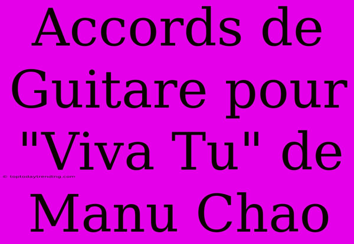 Accords De Guitare Pour 