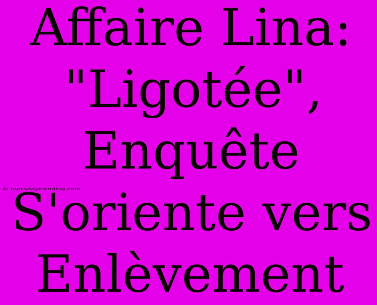 Affaire Lina: 