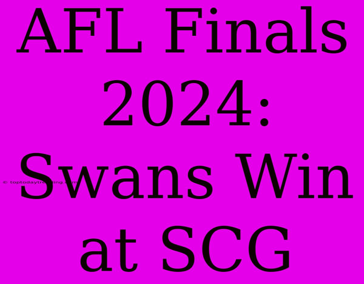 AFL Finals 2024: Swans Win At SCG