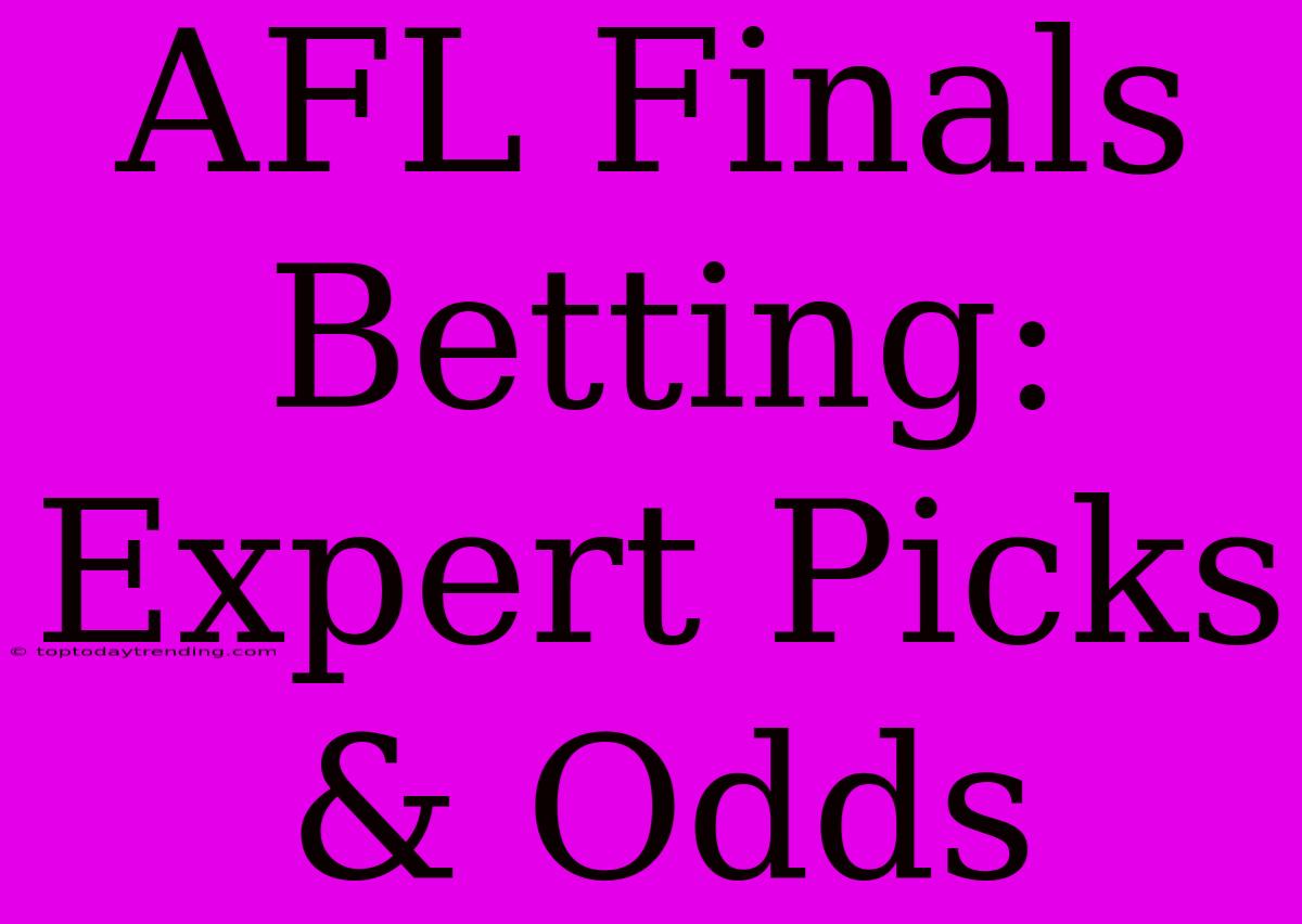 AFL Finals Betting:  Expert Picks & Odds