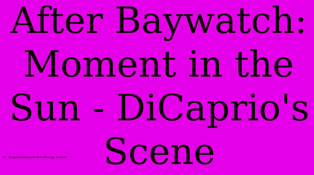 After Baywatch: Moment In The Sun - DiCaprio's Scene