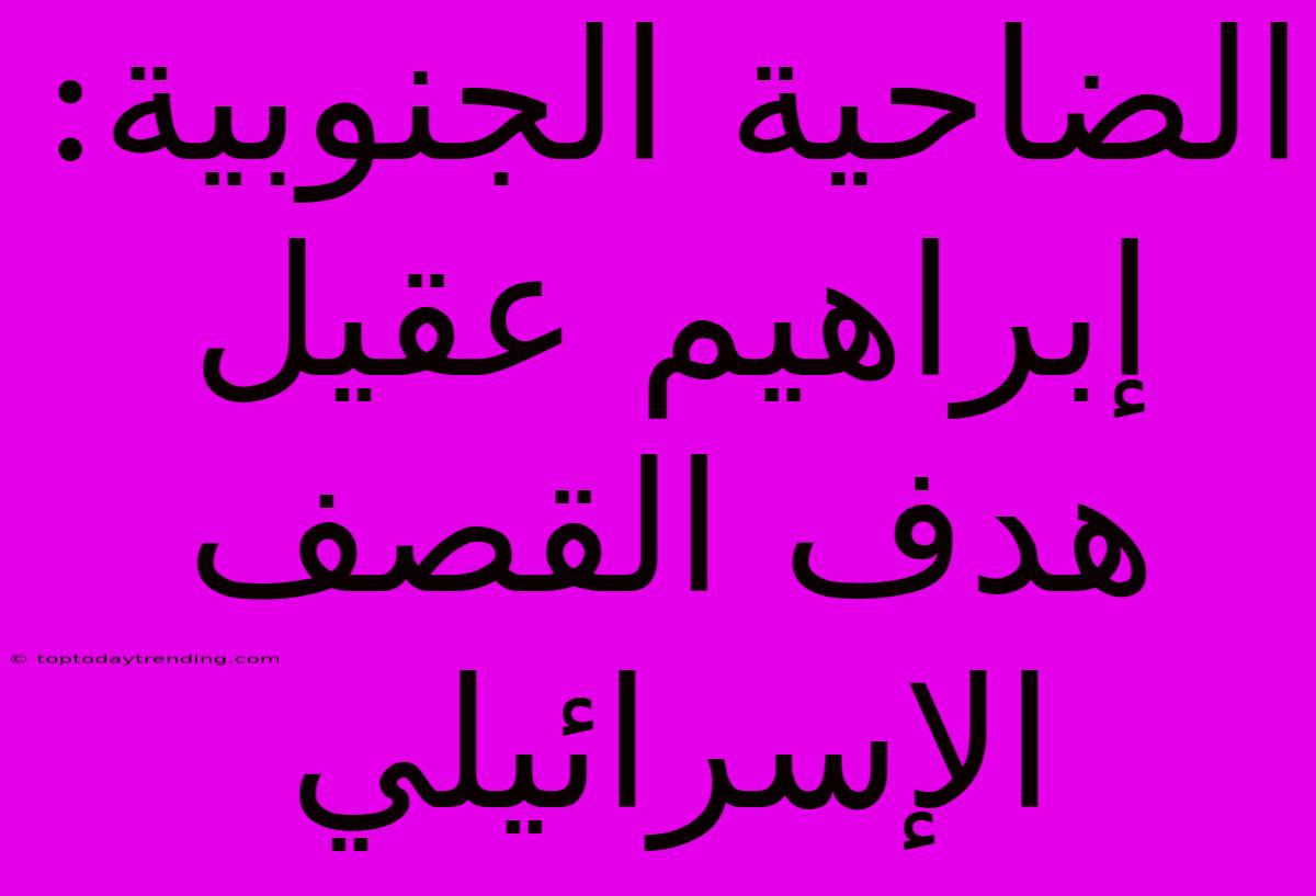 الضاحية الجنوبية: إبراهيم عقيل هدف القصف الإسرائيلي