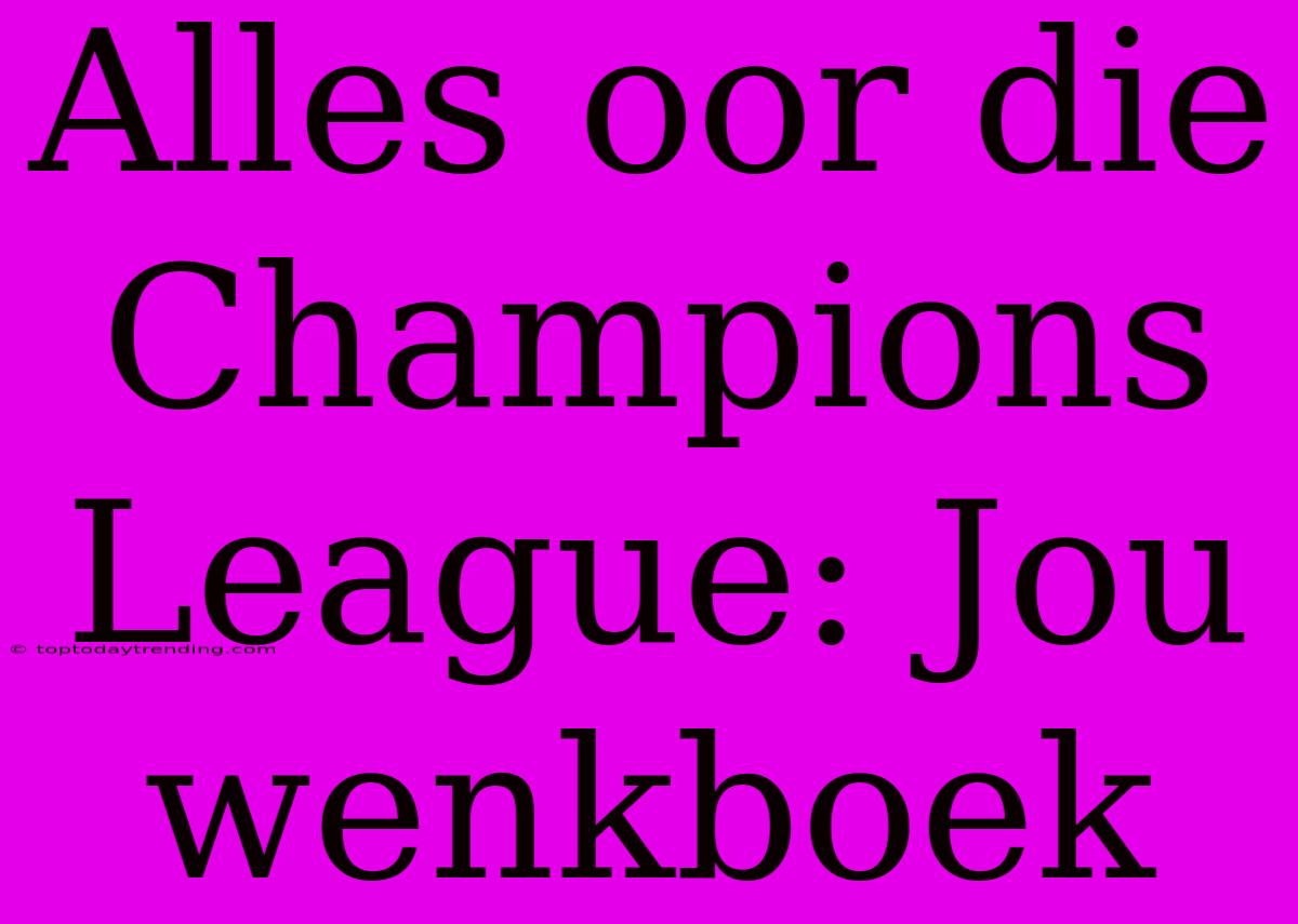 Alles Oor Die Champions League: Jou Wenkboek