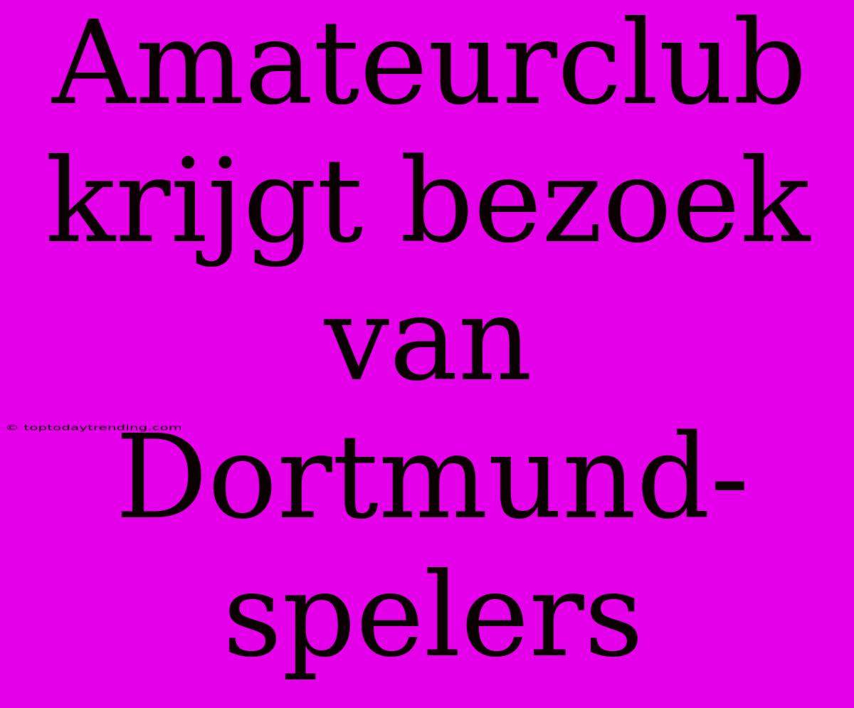 Amateurclub Krijgt Bezoek Van Dortmund-spelers