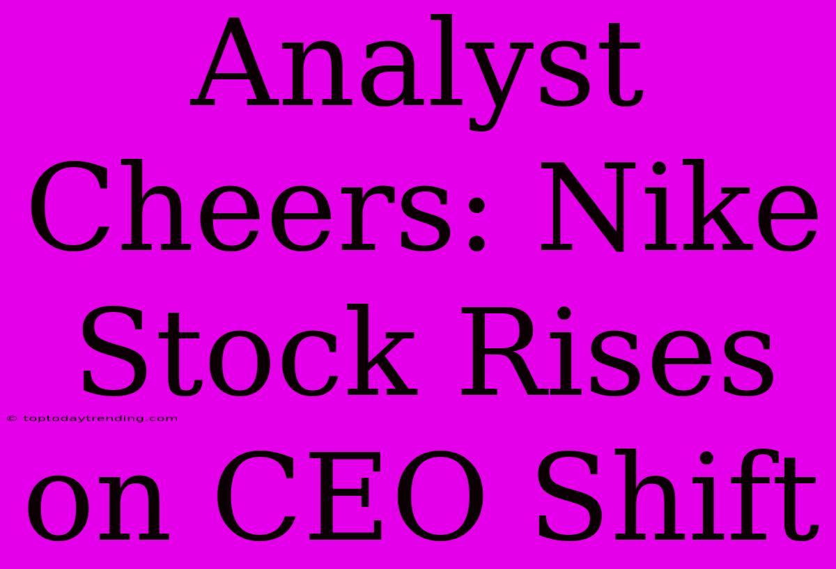 Analyst Cheers: Nike Stock Rises On CEO Shift