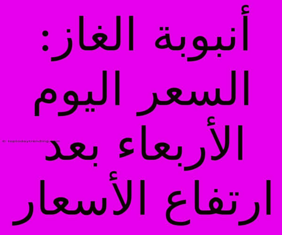 أنبوبة الغاز: السعر اليوم الأربعاء بعد ارتفاع الأسعار