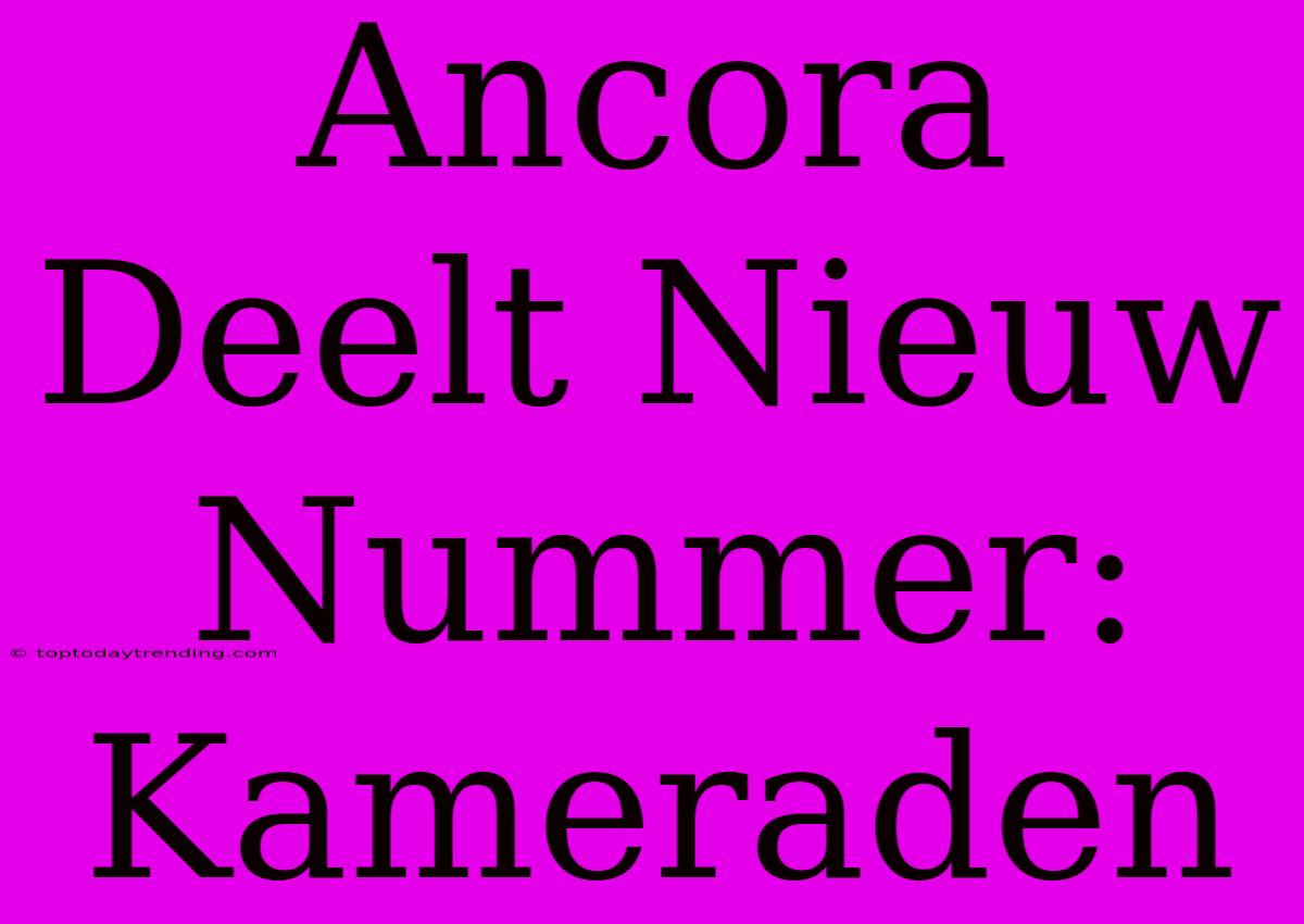 Ancora Deelt Nieuw Nummer: Kameraden