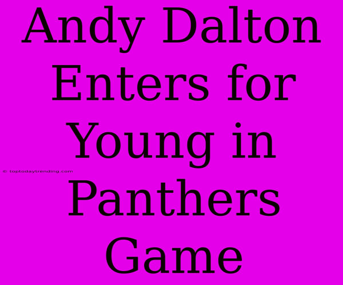 Andy Dalton Enters For Young In Panthers Game