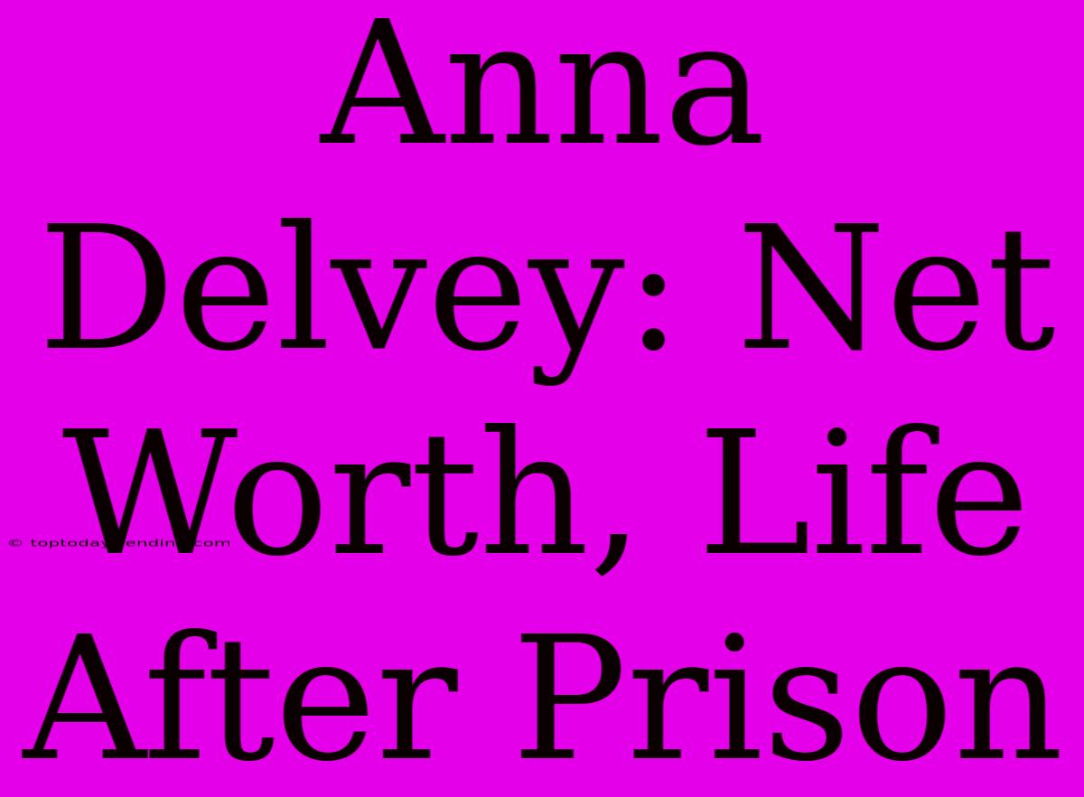 Anna Delvey: Net Worth, Life After Prison