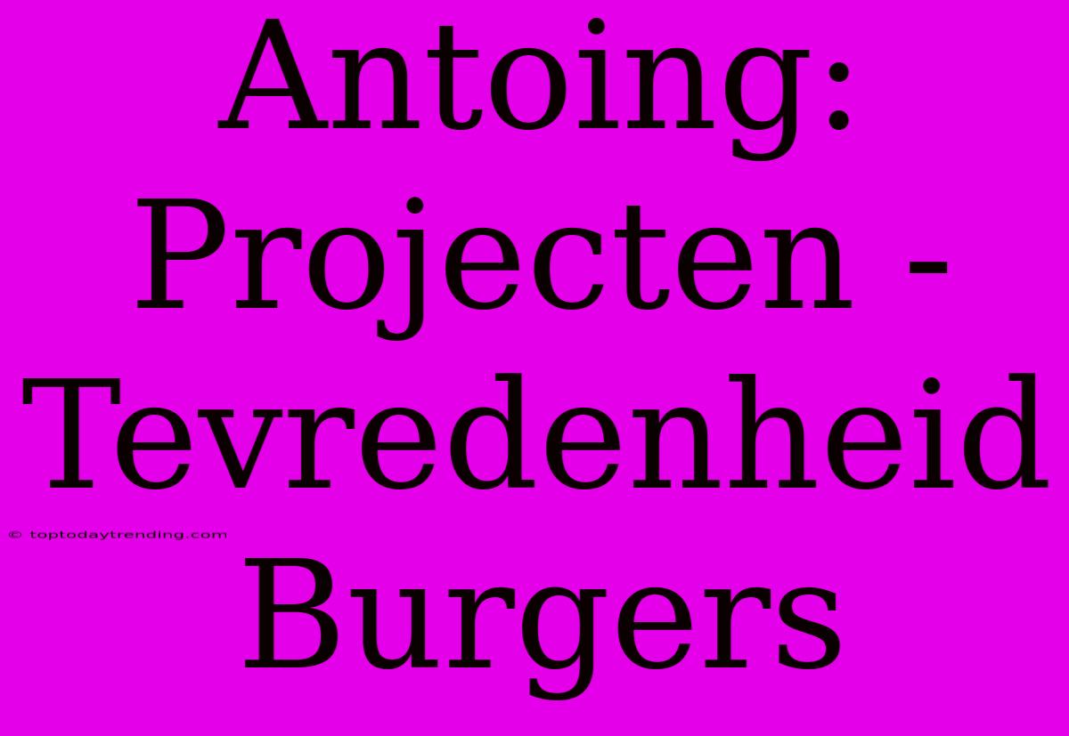 Antoing: Projecten - Tevredenheid Burgers