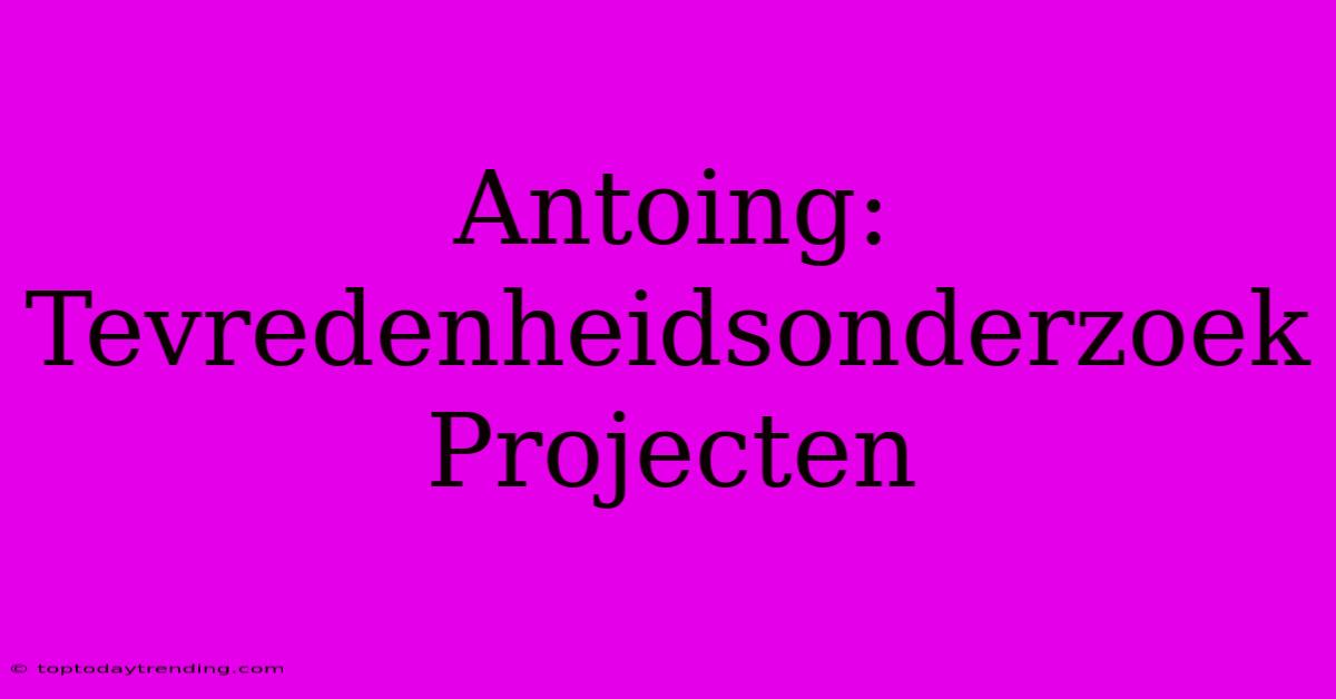 Antoing: Tevredenheidsonderzoek Projecten