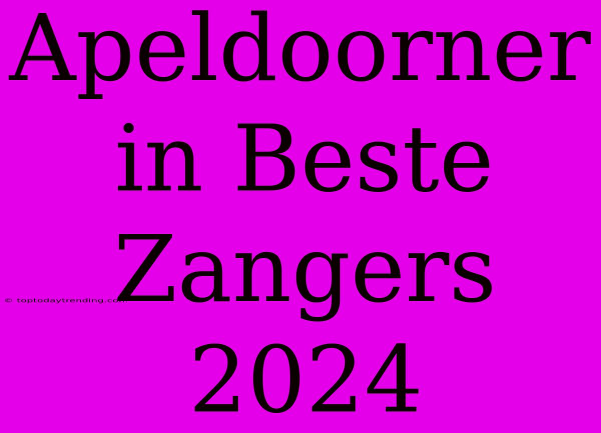 Apeldoorner In Beste Zangers 2024