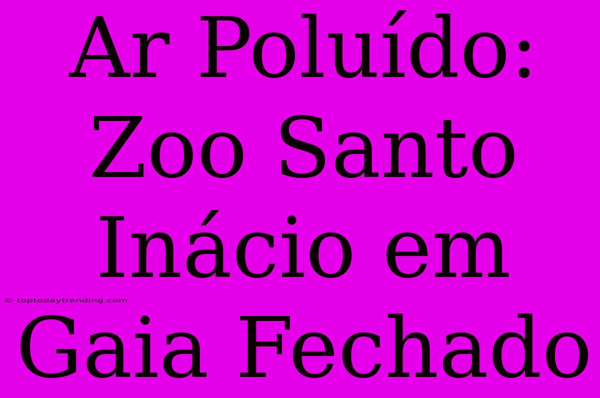 Ar Poluído: Zoo Santo Inácio Em Gaia Fechado