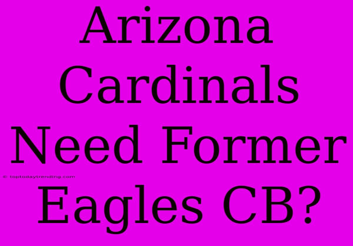 Arizona Cardinals Need Former Eagles CB?