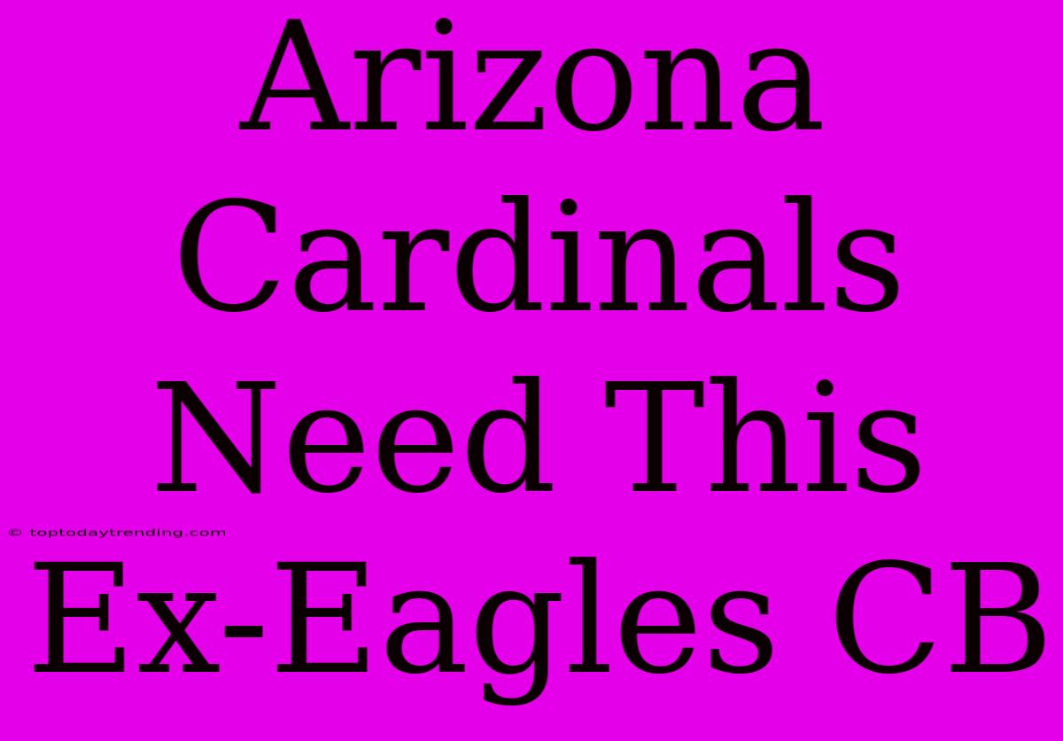 Arizona Cardinals Need This Ex-Eagles CB