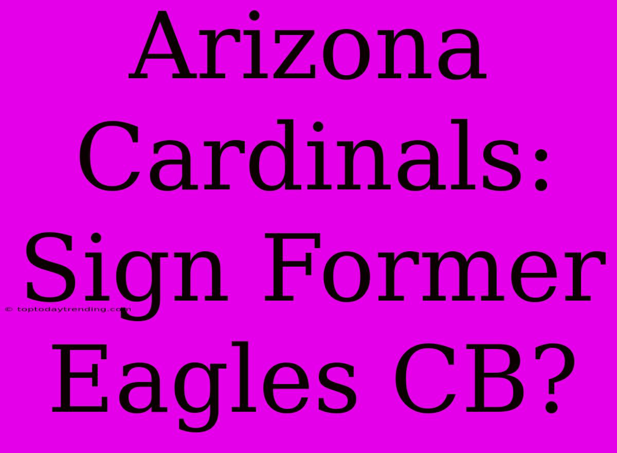 Arizona Cardinals: Sign Former Eagles CB?