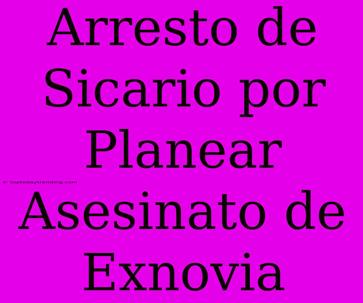 Arresto De Sicario Por Planear Asesinato De Exnovia