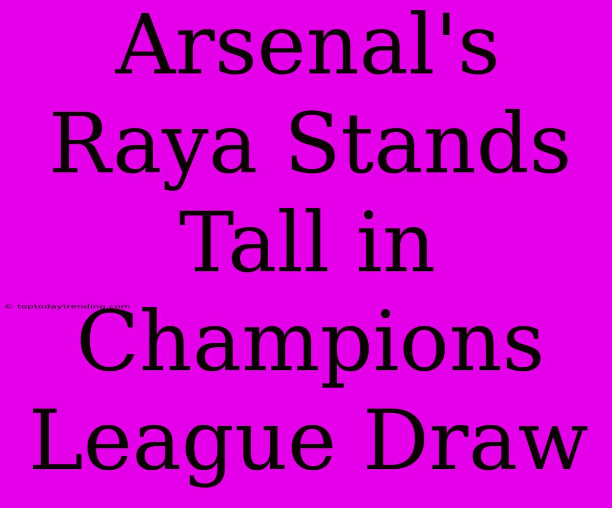 Arsenal's Raya Stands Tall In Champions League Draw