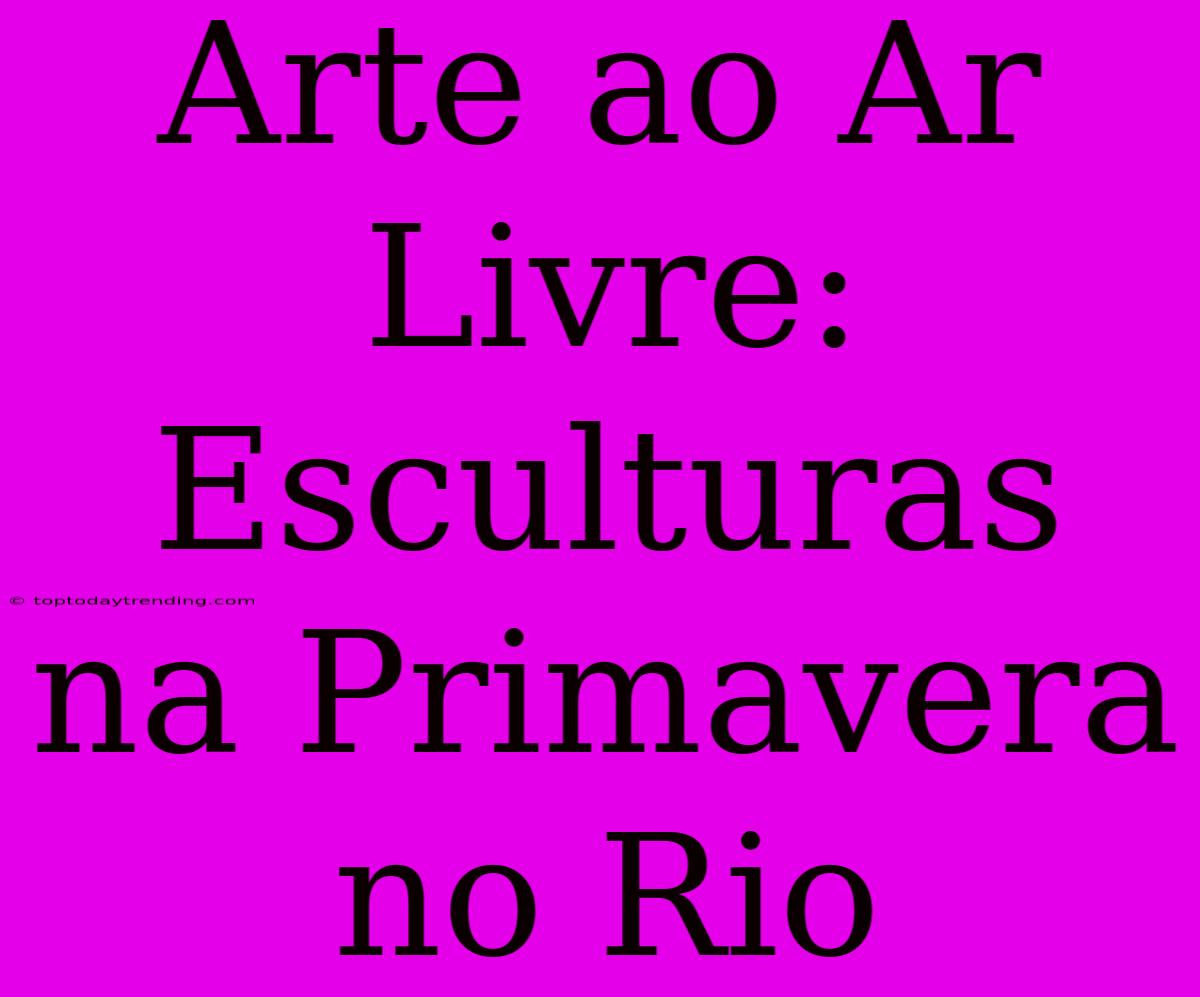 Arte Ao Ar Livre: Esculturas Na Primavera No Rio