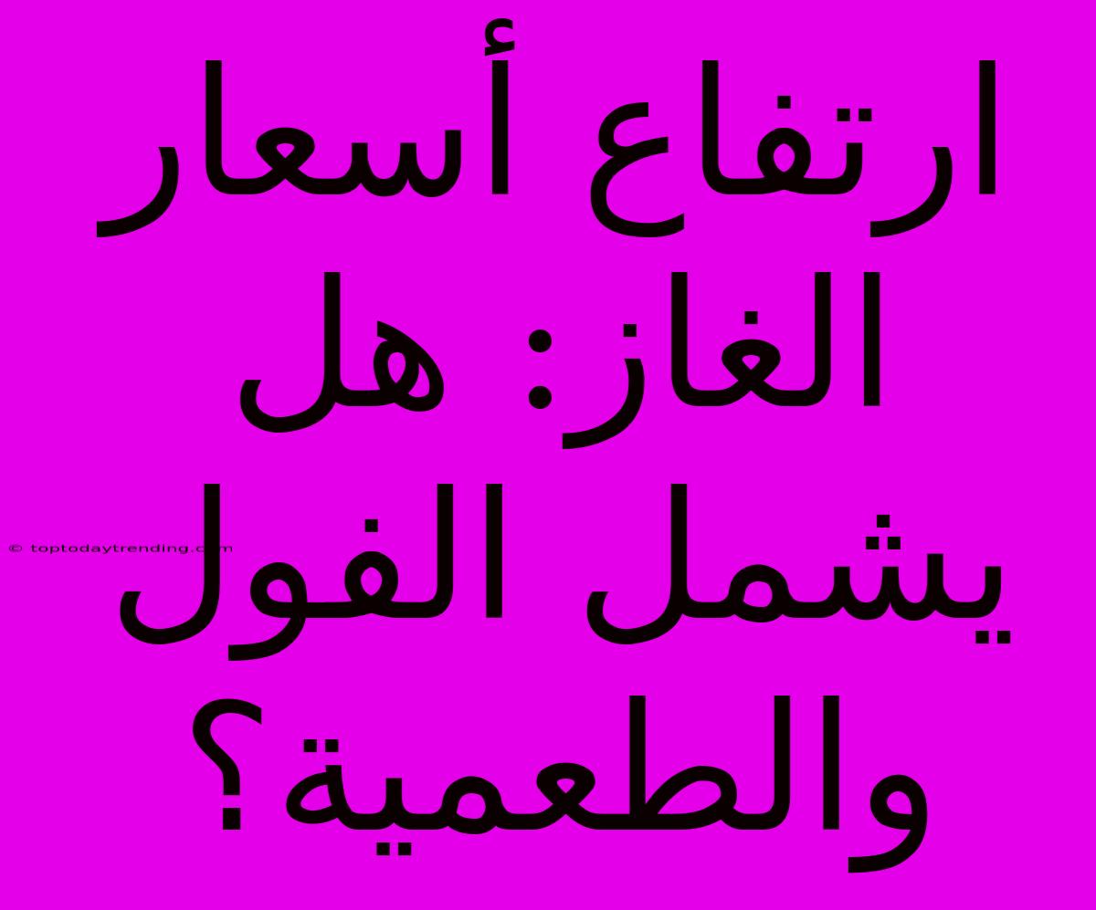 ارتفاع أسعار الغاز: هل يشمل الفول والطعمية؟