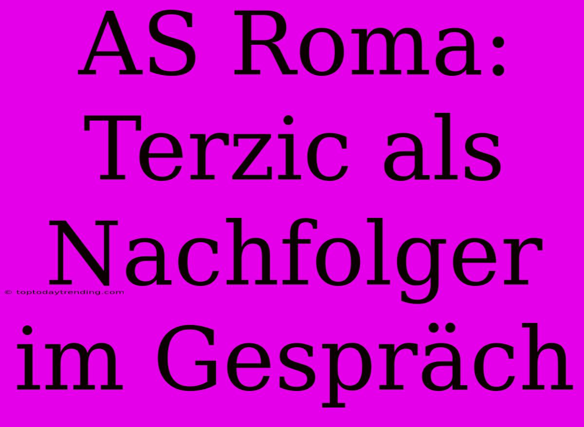 AS Roma: Terzic Als Nachfolger Im Gespräch