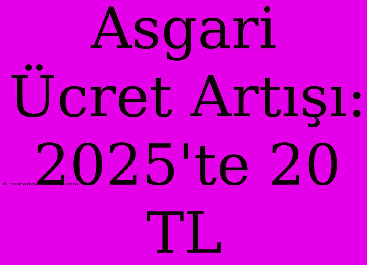 Asgari Ücret Artışı: 2025'te 20 TL