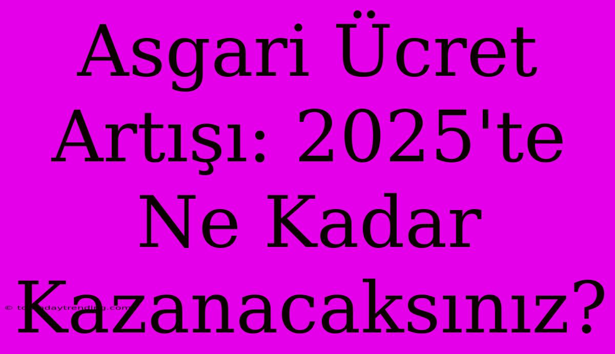 Asgari Ücret Artışı: 2025'te Ne Kadar Kazanacaksınız?