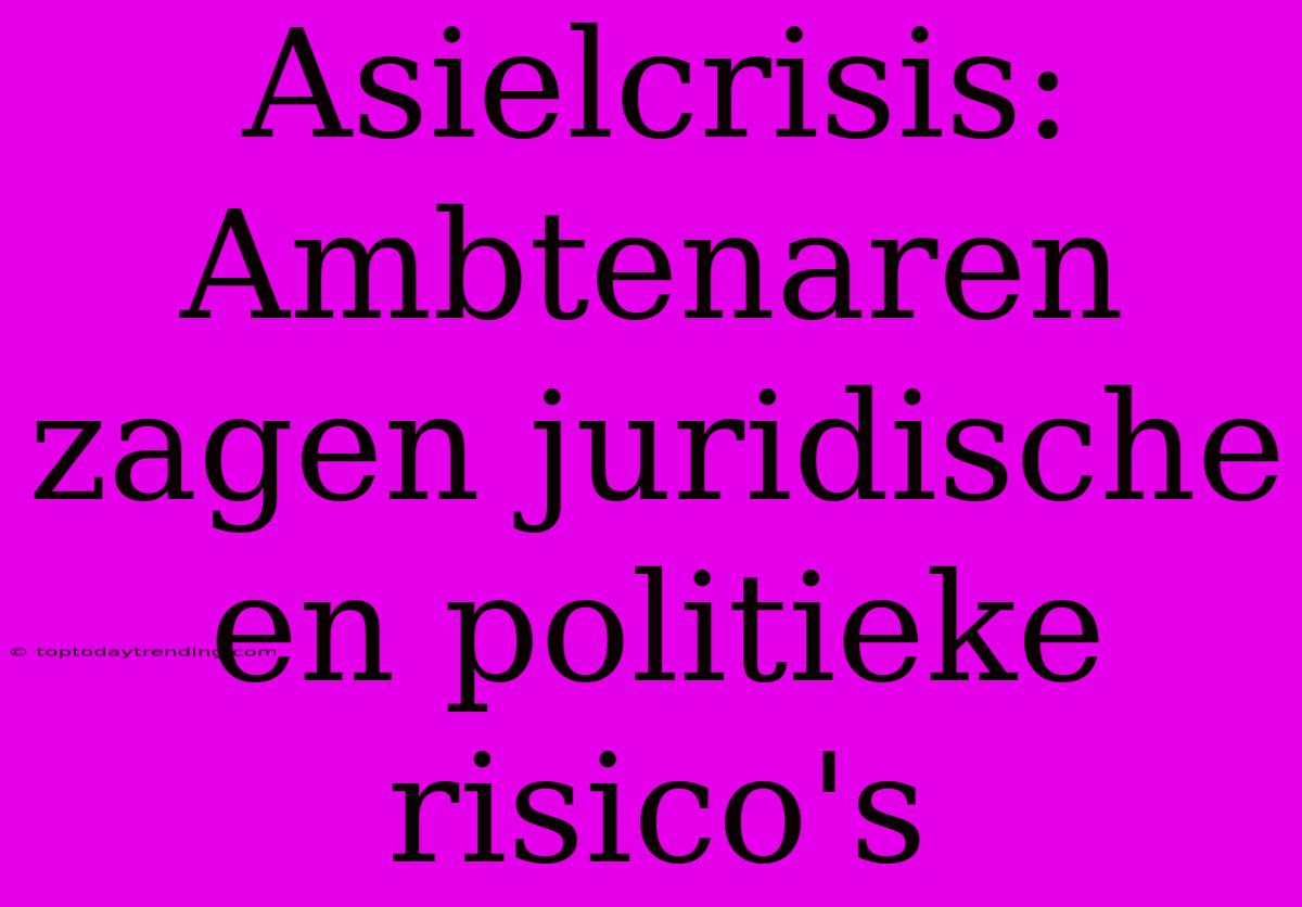 Asielcrisis: Ambtenaren Zagen Juridische En Politieke Risico's