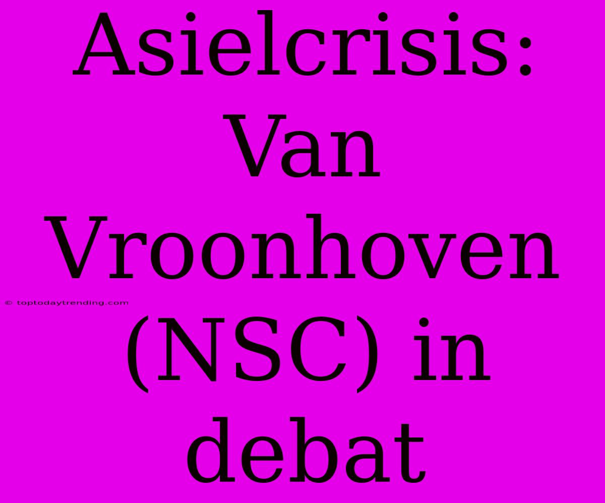 Asielcrisis: Van Vroonhoven (NSC) In Debat