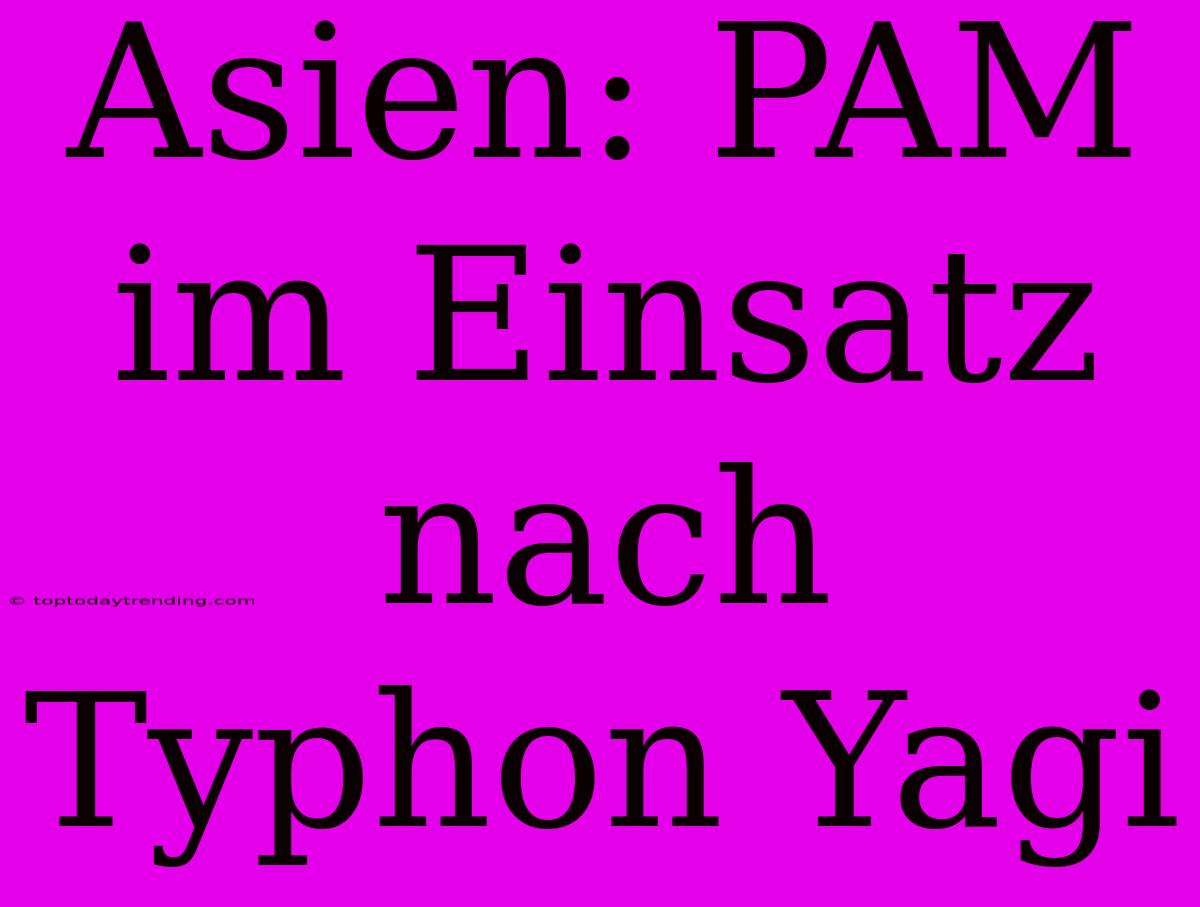 Asien: PAM Im Einsatz Nach Typhon Yagi