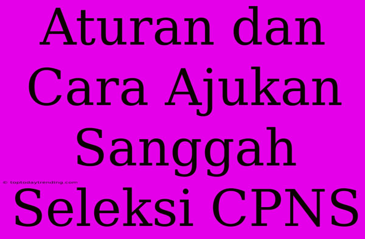 Aturan Dan Cara Ajukan Sanggah Seleksi CPNS