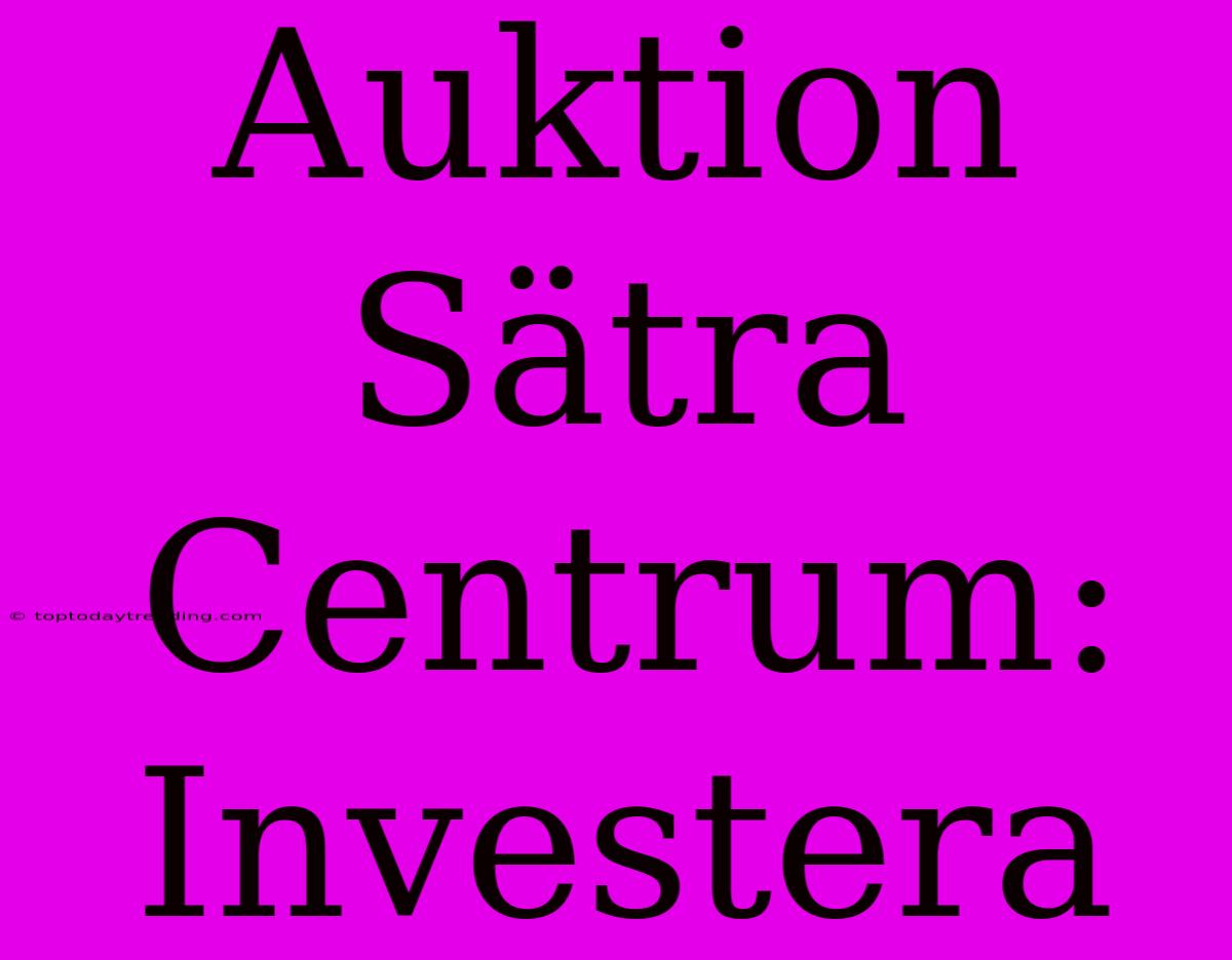 Auktion Sätra Centrum: Investera