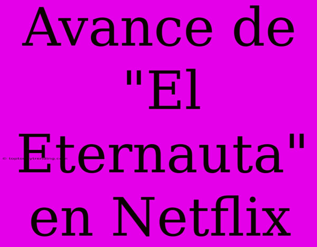 Avance De 