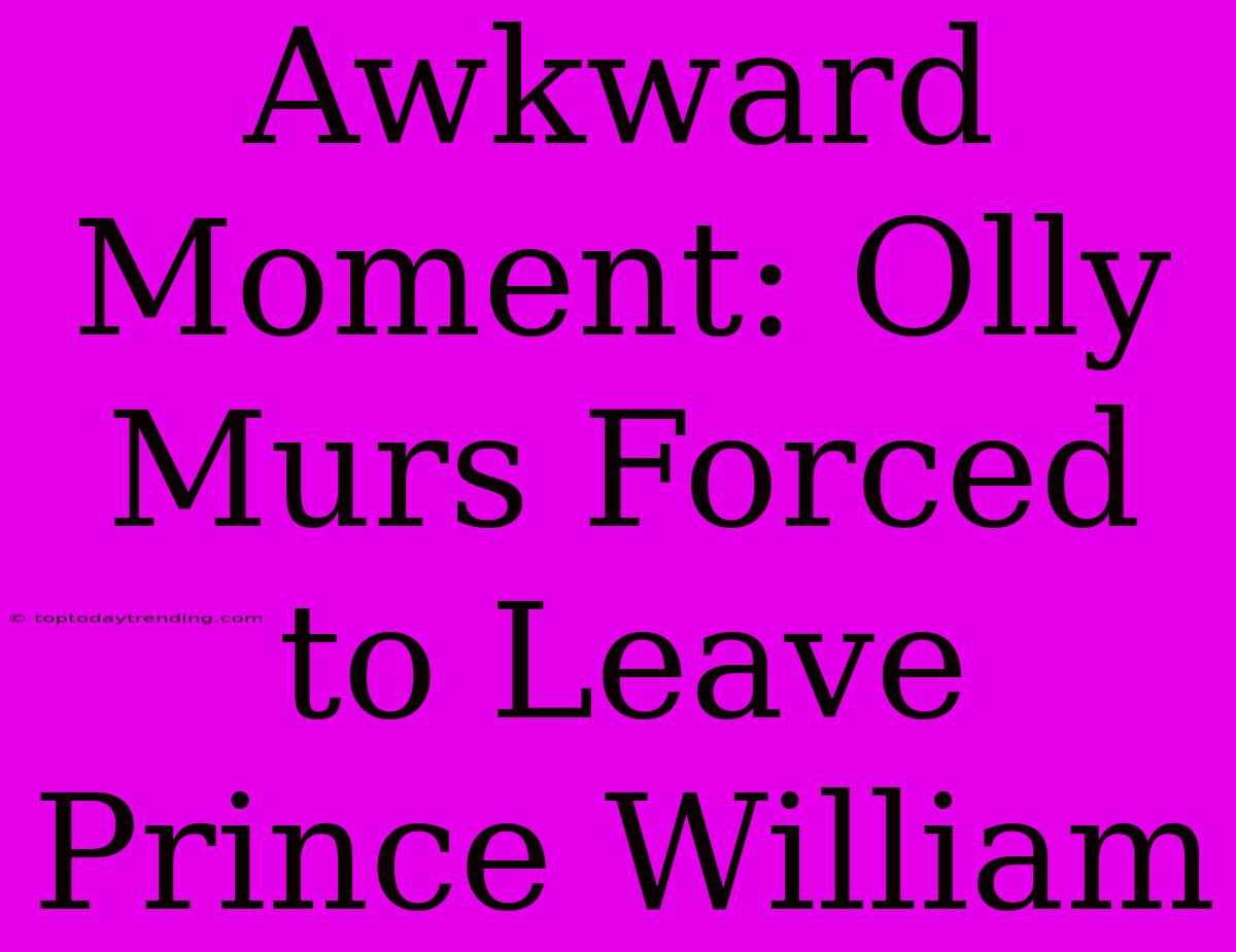 Awkward Moment: Olly Murs Forced To Leave Prince William