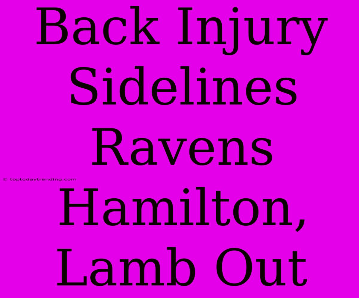 Back Injury Sidelines Ravens Hamilton, Lamb Out