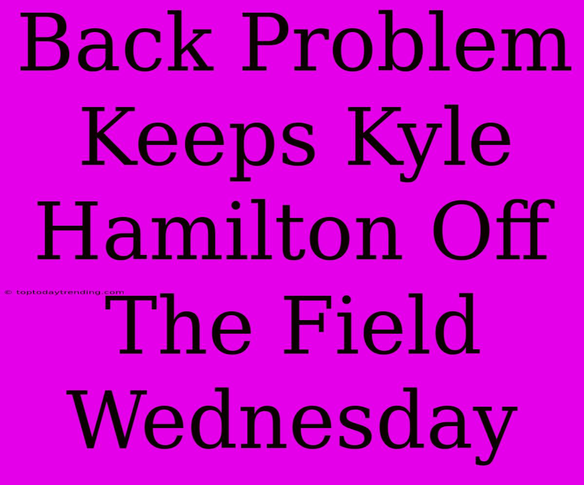 Back Problem Keeps Kyle Hamilton Off The Field Wednesday