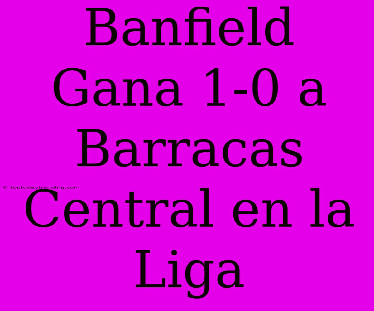 Banfield Gana 1-0 A Barracas Central En La Liga