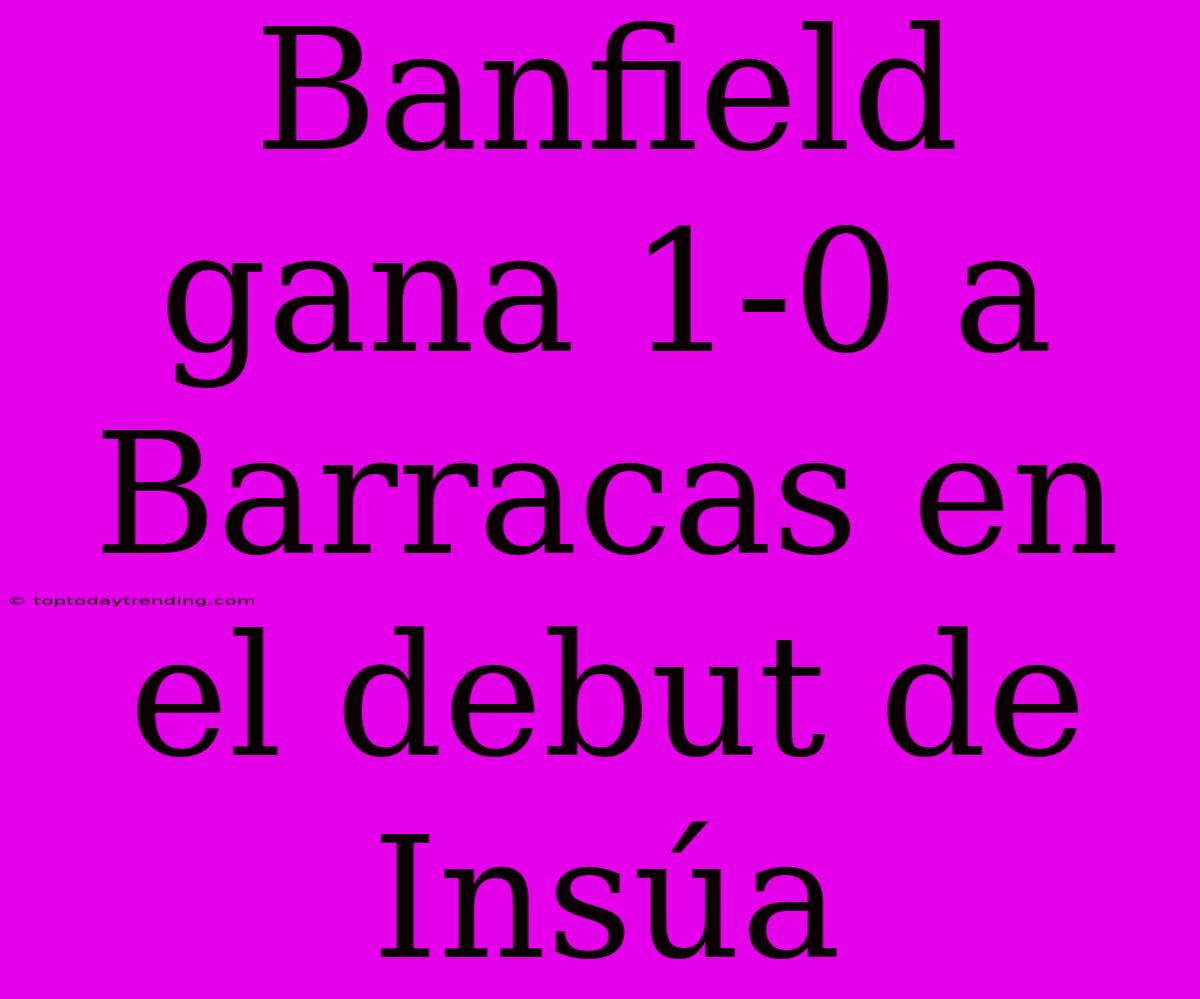 Banfield Gana 1-0 A Barracas En El Debut De Insúa