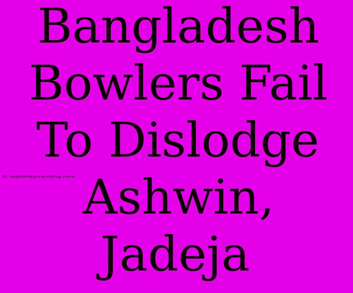 Bangladesh Bowlers Fail To Dislodge Ashwin, Jadeja